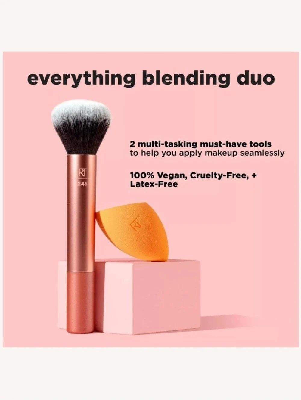 Real Technique Everything Blending Makeup Brush + Sponge Duo NWT Sealed